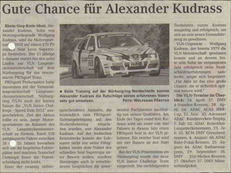 Gute Chance für Alexander Kudrass